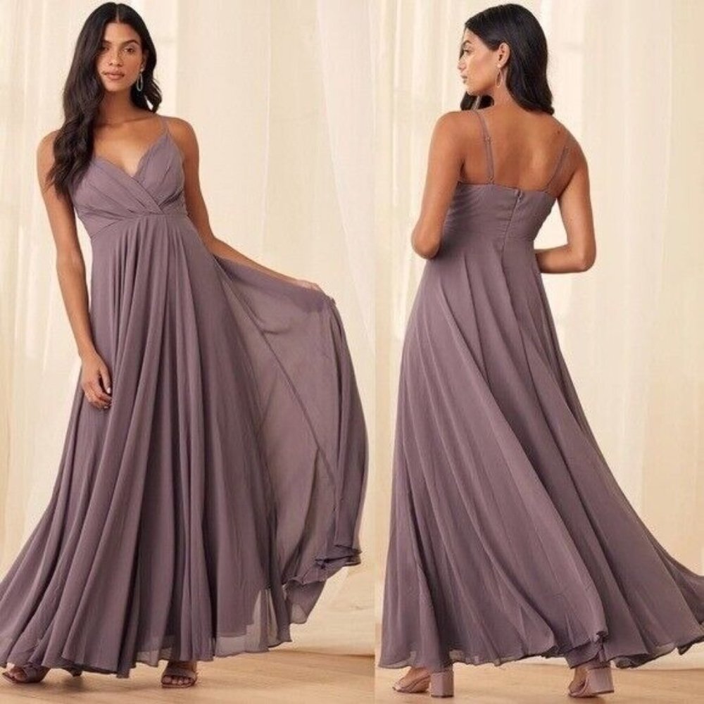 Lulu's All About Love Maxi Dress Dusty Purple Size Small